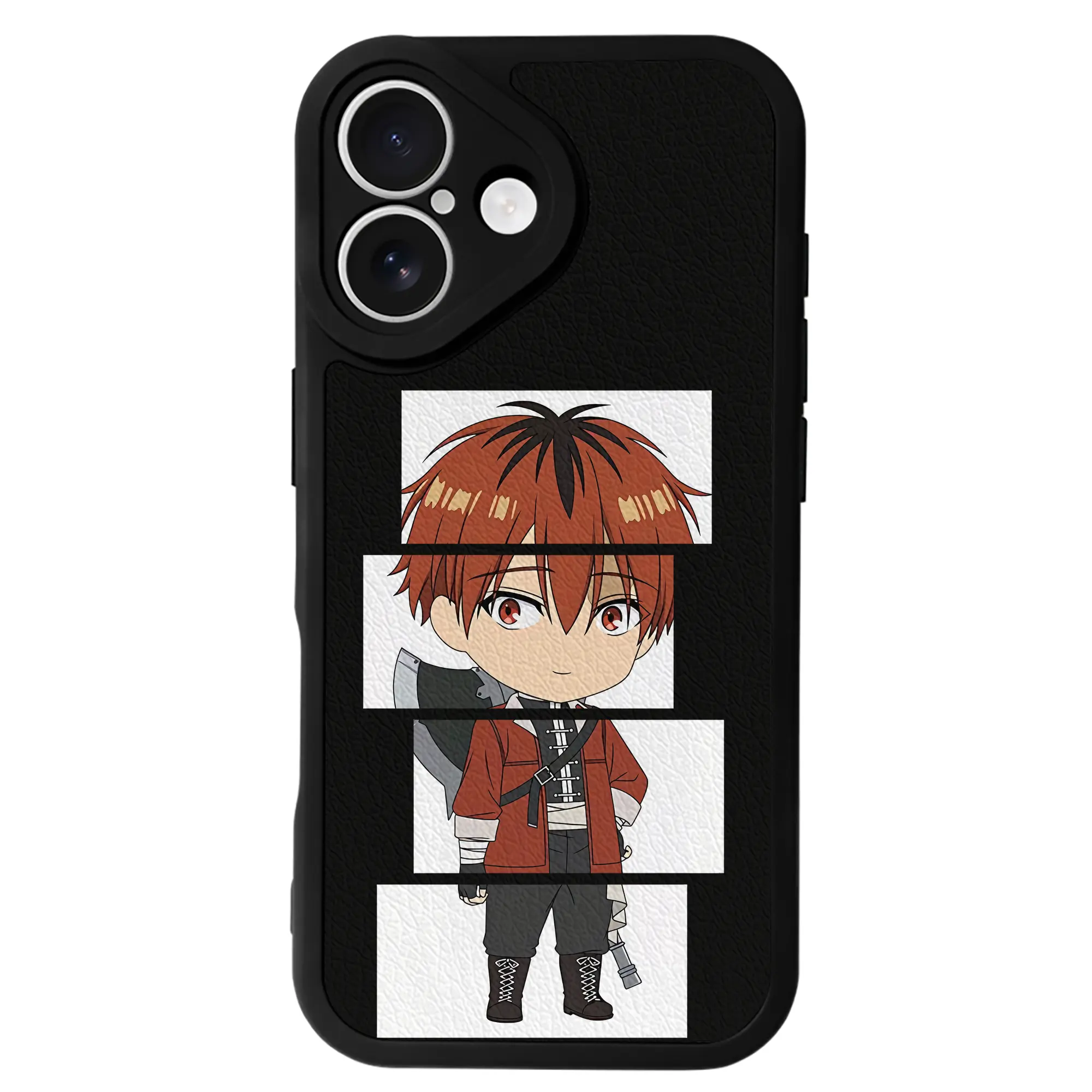 葬送のフリーレン（Frieren） グッズ,シュタルク（Stark） - IPhone 16シリーズ対応 ・ シリコンスマホケース ・ レザー調 ・ 高精度フィット ・ 耐衝撃 ・ ワイヤレス充電対応 ・ 精密カット